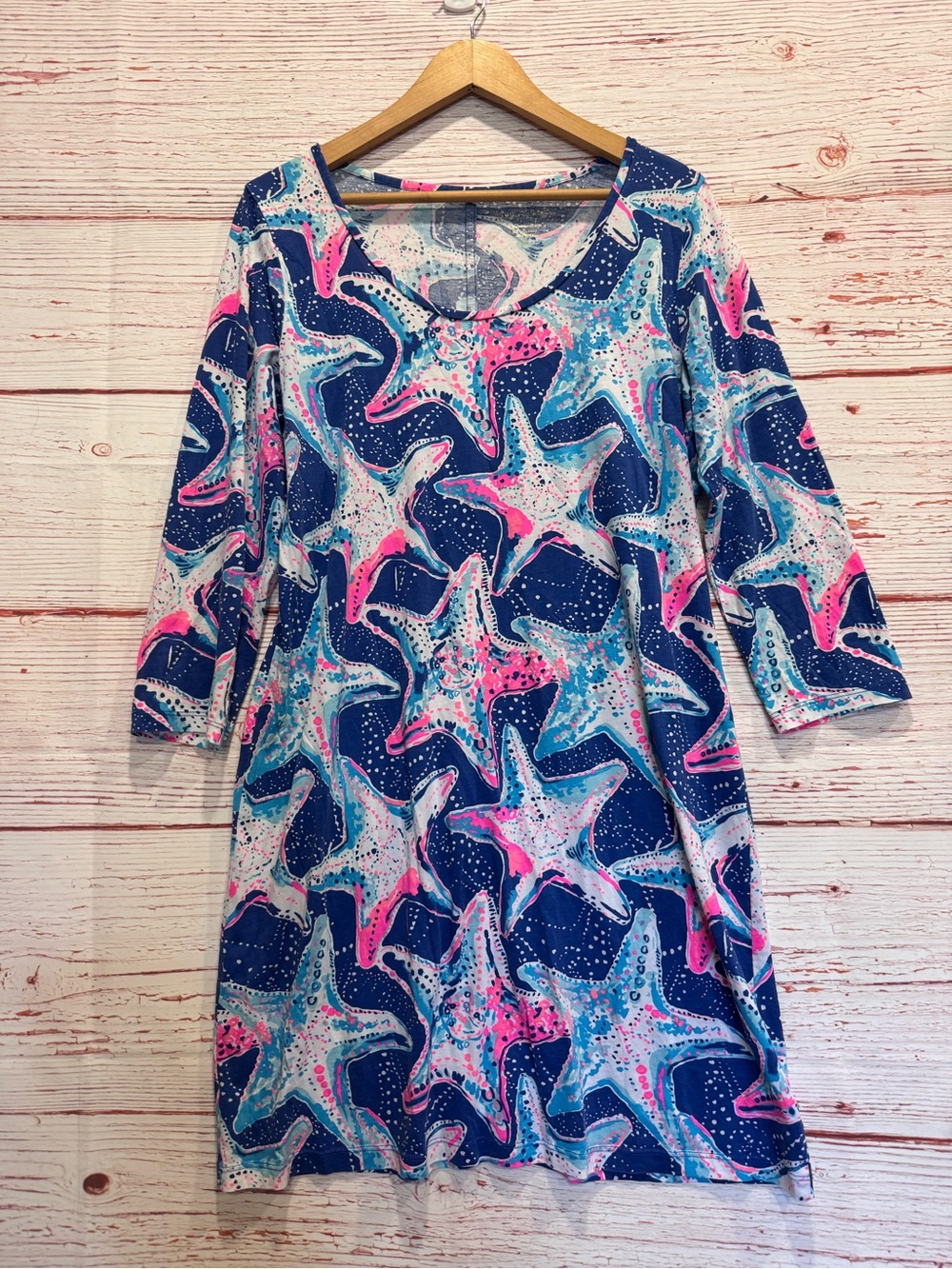 Lilly Pulitzer Beacon Dress in Indigo Star Struck Sz L - Picture 4 of 10